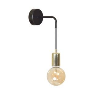 Kinkiet ścienny Vesio czarno‑złoty z regulowanym ramieniem E27 IP20