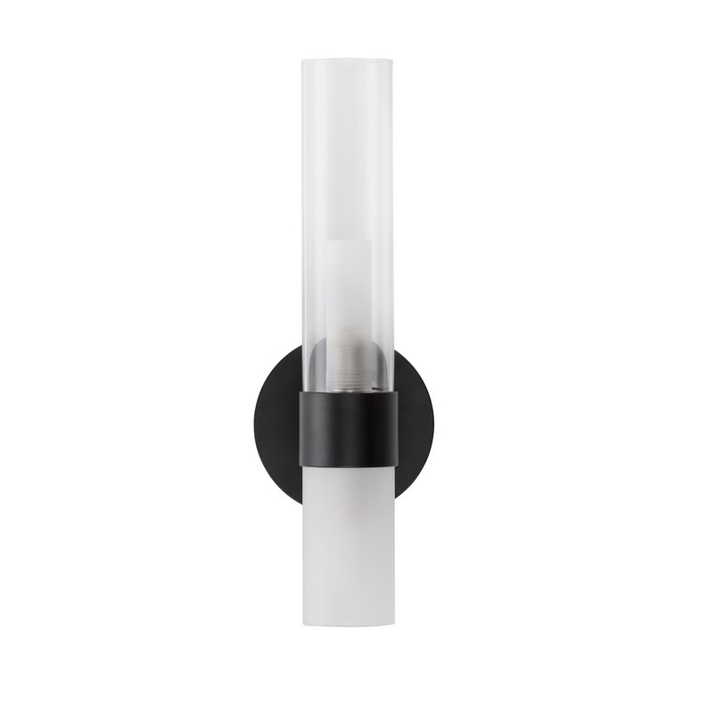 Kinkiet Kavine czarny z podwójnym szklanym kloszem tubowym G9 5W IP20