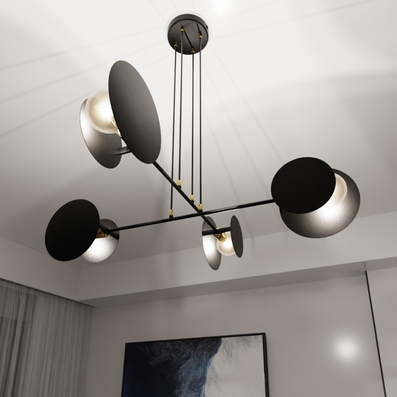 Lampa sufitowa Idea czarna z regulacją i 4 źródłami E27