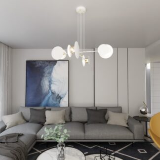 Żyrandol Idea biały ze złotymi akcentami 4xE27 IP20