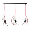 Lampa sufitowa Bobi 3 z trzema punktami E27 w czarno-czerwonej kolorystyce