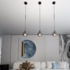Lampa wisząca Cosmo z grafitowym szklanym kloszem E14 IP20