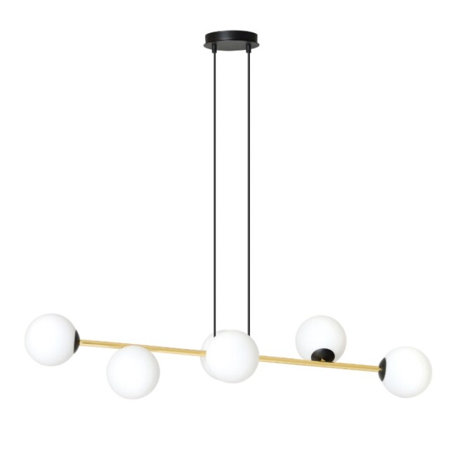Nowoczesna lampa wisząca Gravity 6 z sześcioma szklanymi kulami E14