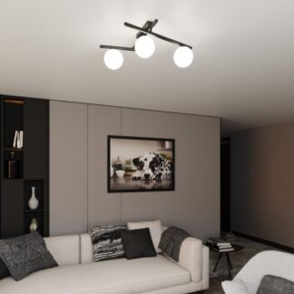 Regulowana lampa sufitowa Smart 3 z trzema mlecznymi kloszami E14