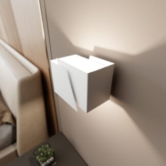 Kinkiet Frost biały geometryczny z podwójnym strumieniem światła G9 IP20