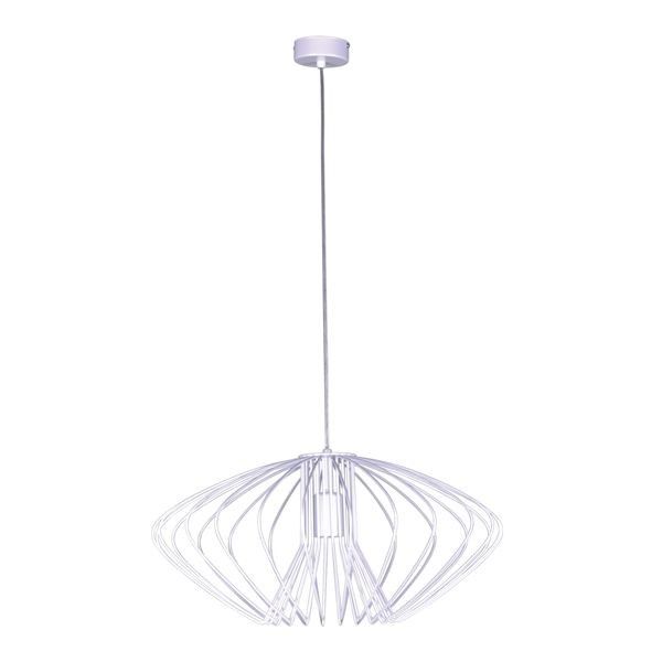 Lampa wisząca Tizi w stylu skandynawskim – biały metalowy klosz E27