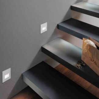 Biała wpuszczana oprawa schodowa LED EDGE 1,2W 2700K IP20