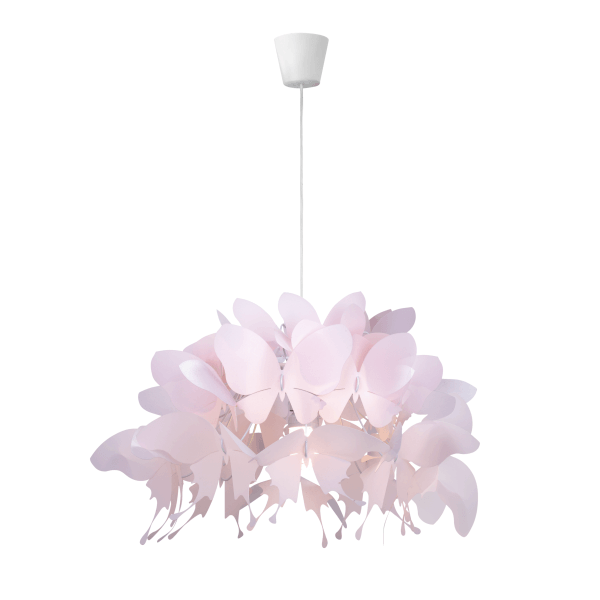 Lampa sufitowa dziecięca Farfalla z akrylowymi motylami w pudrowym różu E27 60W IP20
