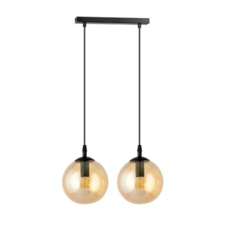 Lampa wisząca Cosmo 2 z bursztynowymi kloszami E14