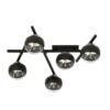 Lampa sufitowa Smart 5 z regulowanymi ramionami i szklanymi transparentnymi kloszami