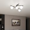 Lampa sufitowa Smart 4 czarna z mlecznobiałymi kloszami E14