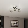Lampa sufitowa Smart 3 z trzema regulowanymi ramionami i grafitowymi kloszami