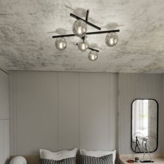 Żyrandol sufitowy Smart 5 z 5 srebrnymi kulami E14 – nowoczesny design