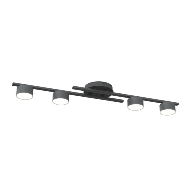 Czarna lampa sufitowa Fragment z 4 regulowanymi reflektorami GX53