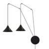 Lampa wisząca Abramo 2 z podwójnym źródłem światła E27, czarna, regulowana