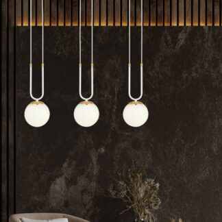 Lampa wisząca Glam 3 z trzema kulistymi kloszami E14