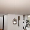 Szklana lampa wisząca Istar w odcieniu grafitowo-srebrnym