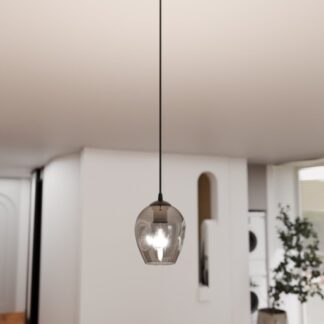 Szklana lampa wisząca Istar w odcieniu grafitowo-srebrnym