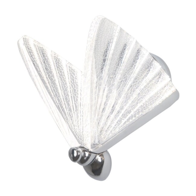 Srebrny kinkiet LED Mariposa CCT 8W 600lm w stylu art deco