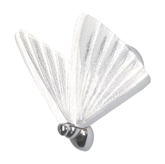 Srebrny kinkiet art deco Mariposa LED CCT motyl