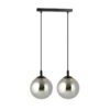 Szara lampa sufitowa Cosmo 2 z przydymionymi szklanymi kulami