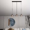 Szklana lampa wisząca Cosmo 3 w szarym odcieniu – potrójny zwis E14 IP20