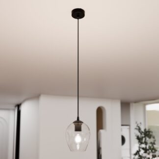 Lampa wisząca Istar ze szklanym, przezroczystym kloszem E27
