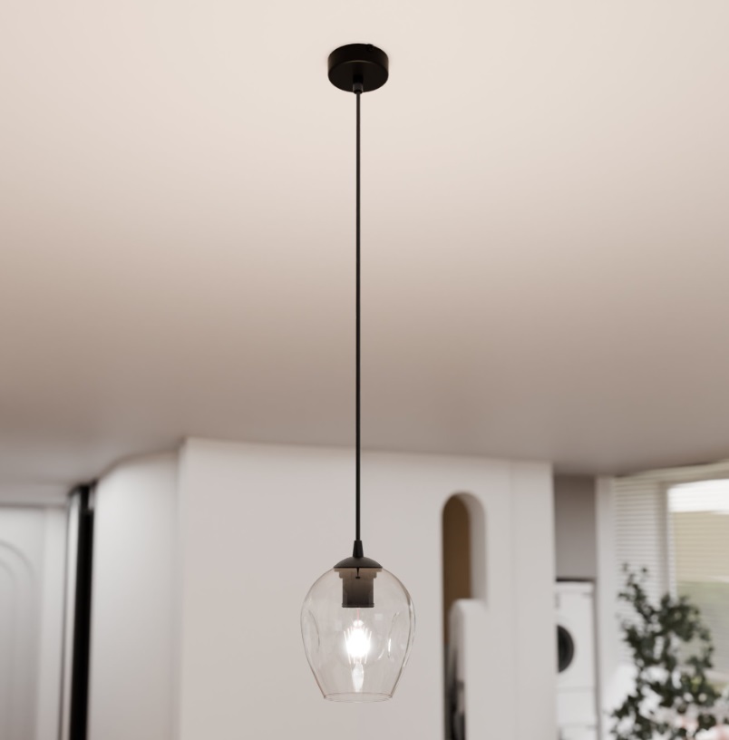 Lampa wisząca Istar ze szklanym, przezroczystym kloszem E27