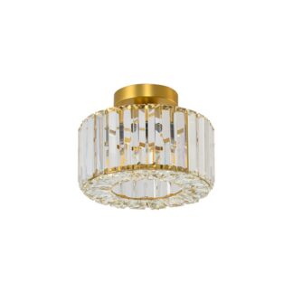 Złoty plafon Vetro 25 z kryształowym kloszem, 4xE27, styl glamour