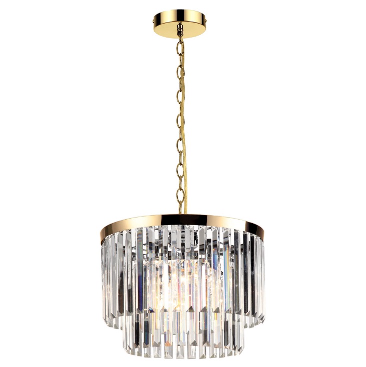 Zloty zyrandol glamour Vetro szklane krysztalki