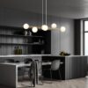 Lampa wisząca Gravity 6 złota z mlecznymi kulami E14