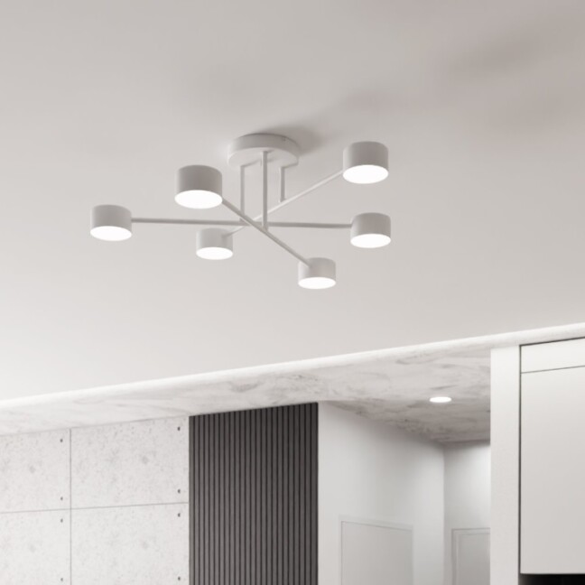 Lampa sufitowa Halo 6 GX53 biała – nowoczesny plafon z 6 punktami światła