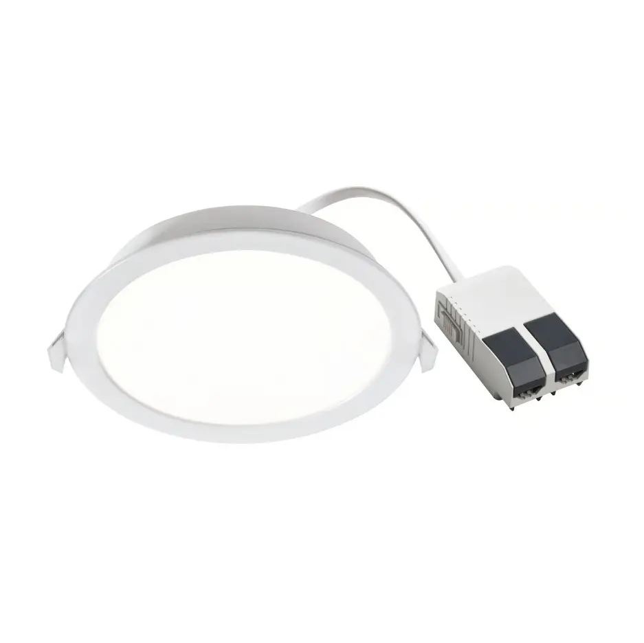 Biały downlight LED Manacor 18, wpuszczany do łazienki, IP44, 1100 lm