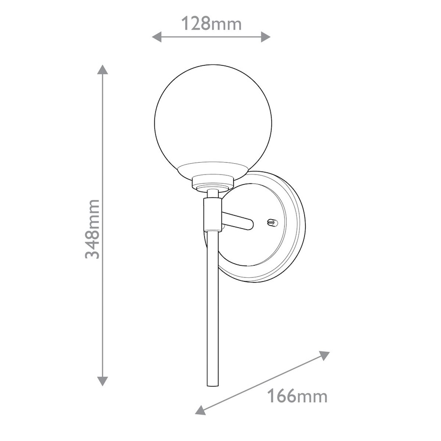 Złoty kinkiet łazienkowy Benno z mleczną kulą IP44 G9 3W