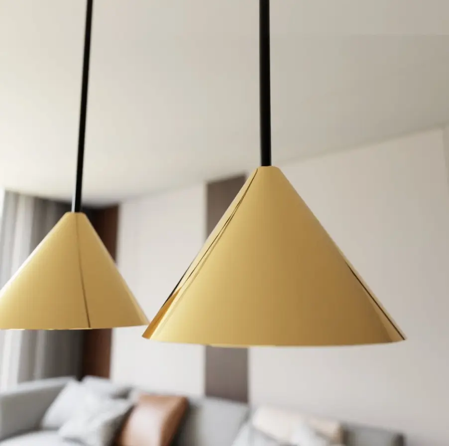 Złota lampa wisząca 6-punktowa glamour nad wyspę - Emibig Elit 6