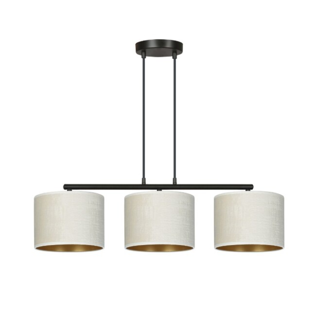 Lampa wisząca Hilde 3 z białymi welurowymi kloszami E27