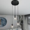 Lampa wisząca Cosmo Premium 3 z trzema kloszami ze szkła bezbarwnego