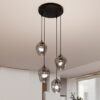 Lampa wisząca Istar Premium 4 z grafitowymi kloszami E27