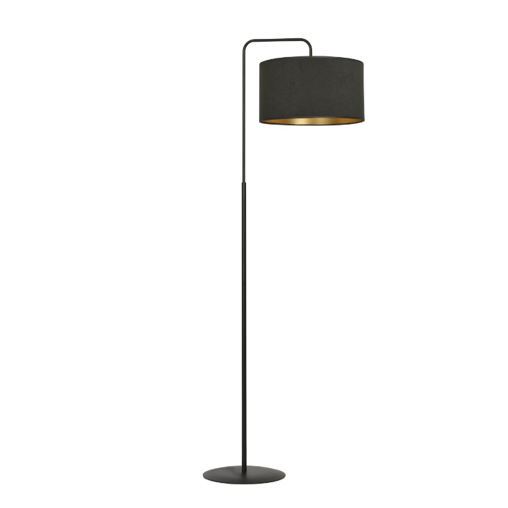Lampa podłogowa Hilde z welurowym abażurem E27 15W