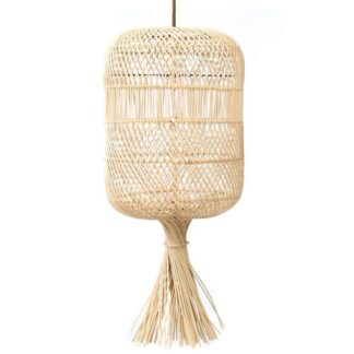 Wiklinowa lampa wisząca Dumpling M boho naturalny rattan E27 IP20