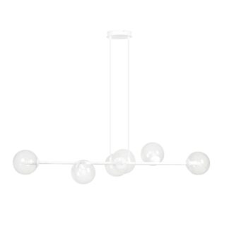 Lampa wisząca Rossi 6 biała z sześcioma przezroczystymi kulami E14 IP20