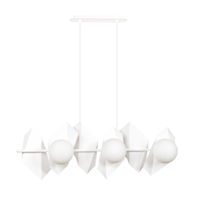 Lampa wisząca Drifton 6 biała – nowoczesna geometryczna oprawa z 6 źródłami E14