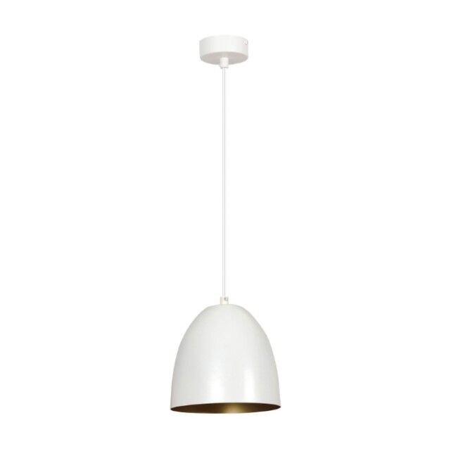 Lampa wisząca Lenox biała ze złotym wnętrzem E27 IP20