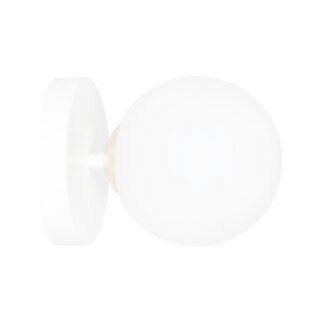 Kinkiet Floki biało‑złoty z kulistym kloszem E14 IP20