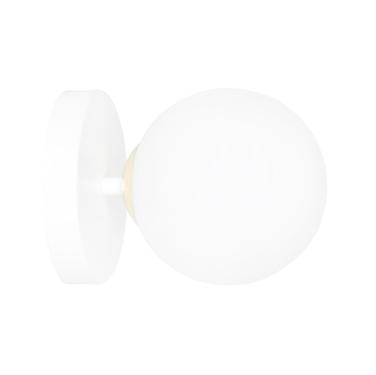 Bialo zloty kinkiet Floki szklana kula