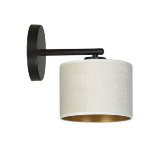 Kinkiet Hilde biały welur ze złotym wnętrzem E27