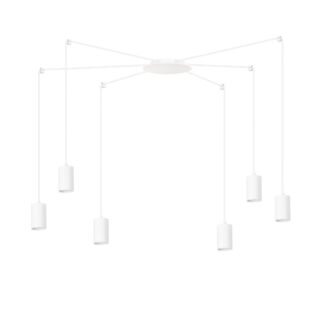 Biały nowoczesny żyrandol Traker 6 z regulowanymi tubami GU10