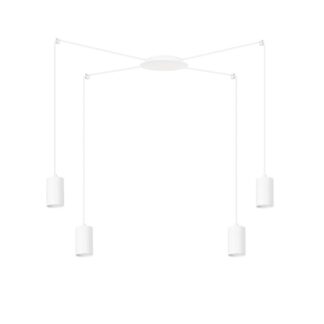 Lampa wisząca Traker 4 biała – cztery regulowane tuby GU10 IP20