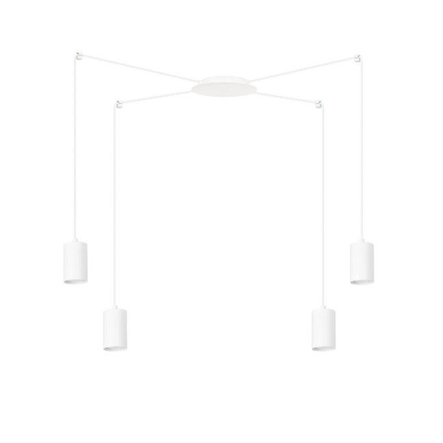 Lampa wisząca Traker 4 biała – cztery regulowane tuby GU10 IP20