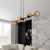 Lampa wisząca Rossi 6 z bursztynowymi kloszami E14